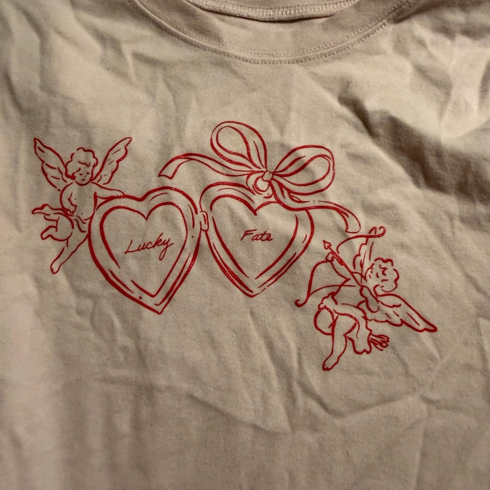 No Boundaries Pink Cream Heart Print Pajama Set - Picture 6 of 7